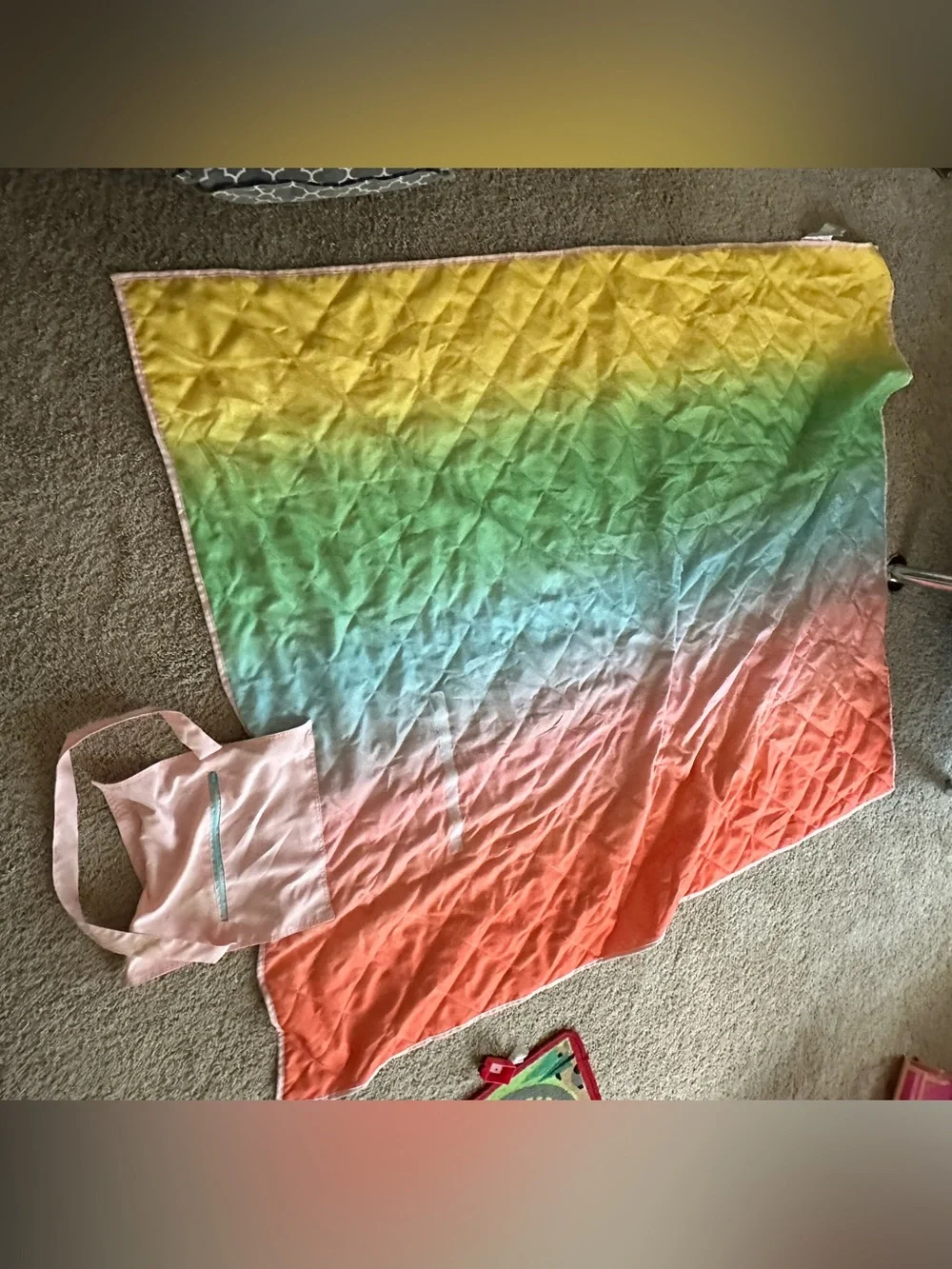 Ombre Beach Towel Blanket in Yellow, Green, Blue, Coral